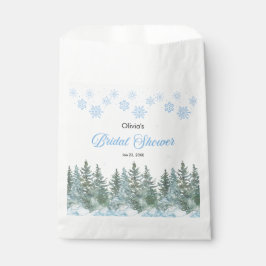 Bolsa De Papel Winter Pine Trees Snowflakes Bridal Shower 