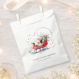 Bolsa De Papel Winter Sleigh Its Cold Outside Neutral Baby Shower