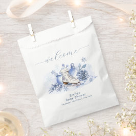 Bolsa De Papel Winter Snowflake Ice Skate Baby Shower Welcome