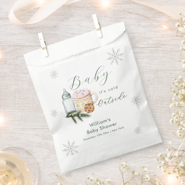 Bolsa De Papel Winter Snowflake S'more Cookie Baby Shower  (Cortado)