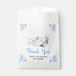 Bolsa De Papel Winter Wonderland Animals Birthday Party Thank You