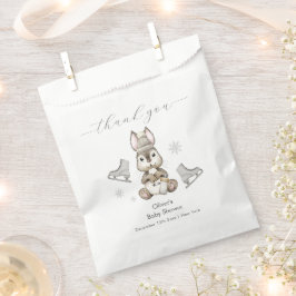 Bolsa De Papel Winter Woodland Bunny Ice Skate Baby Shower