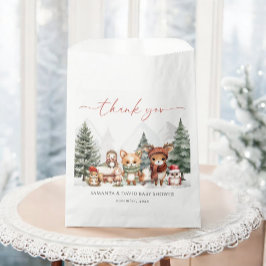 Bolsa De Papel Winter Woodland Forest Animals Baby Shower