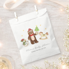 Bolsa De Papel Winter Woodland Teddy Bear Snowman Baby Shower