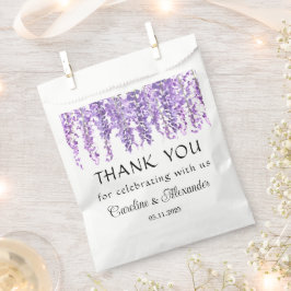 Bolsa De Papel Wisteria Purple Floral Elegante Boda