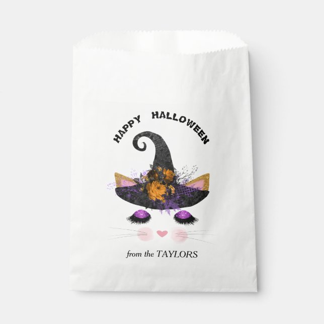Bolsa De Papel Witch Kitty Faces Halloween (Anverso)