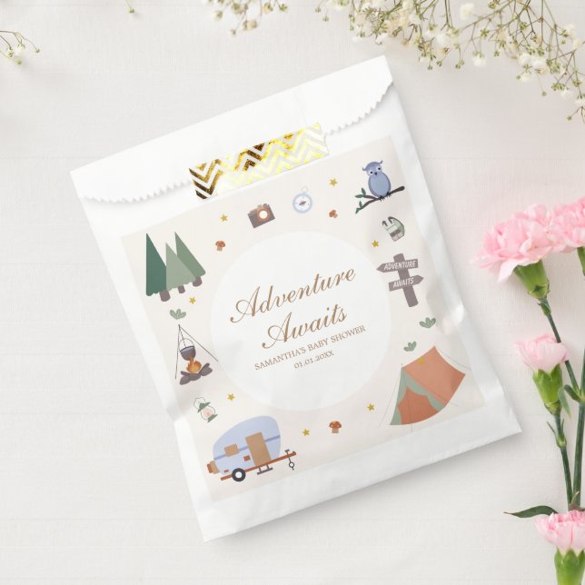 Bolsa De Papel Woodland Adventure espera el camping Baby Shower (Sellado)