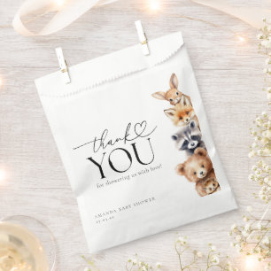 Bolsa De Papel Woodland Animals Baby Shower moderno