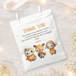 Bolsa De Papel Woodland Animals Fall Kids' Birthday Thank You