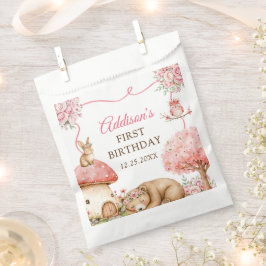 Bolsa De Papel Woodland Animals Girl 1st Birthday Party