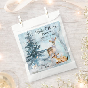 Bolsa De Papel Woodland Animals Winter Boy Baby Shower Gracias