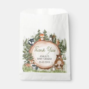 Bolsa De Papel Woodland Animals Wood Slice Baby Shower