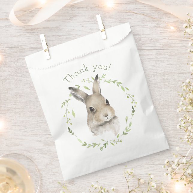 Bolsa De Papel Woodland Animals Wreath Bunny Rabbit Watercolor (Cortado)