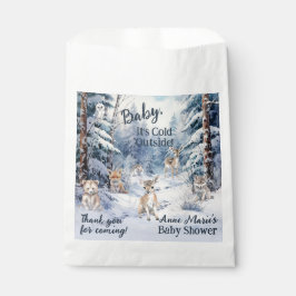 Bolsa De Papel Woodland Baby Animals Winter Boy Baby Shower