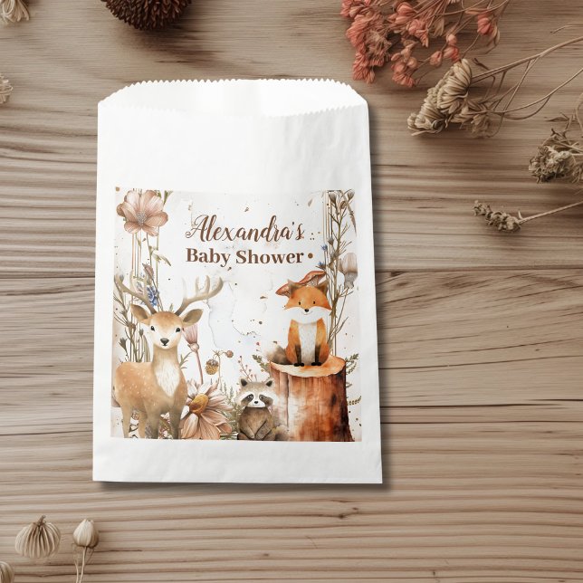 Bolsa De Papel Woodland Forest Animals Baby Shower (Subido por el creador)