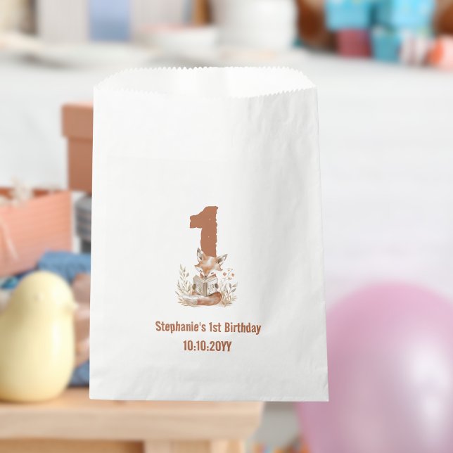 Bolsa De Papel Woodland Fox leyendo un libro Fiesta de primer cum (Subido por el creador)