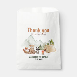 Bolsa De Papel Woodland Happy Camper Camping Cumpleaños Gracias