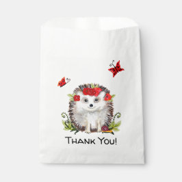 Bolsa De Papel Woodland Hedgehog Butterfly Baby Shower Gracias