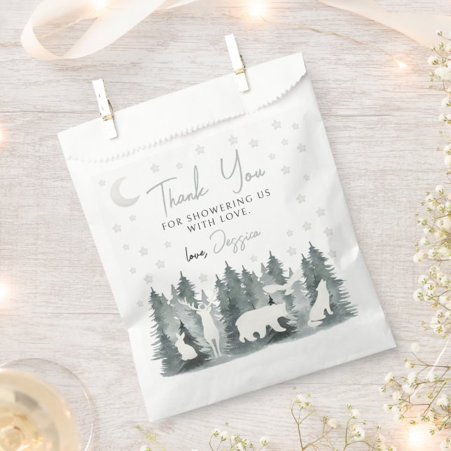 Bolsa De Papel Woodland neural baby ducha gracias bolsos de favor (Cortado)