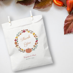 Bolsa De Papel Wreath & Fall Wedding Gracias Por Favor De La Bols