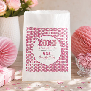 Bolsa De Papel XOXO Abrazos y Besos Cumpleaños 1er Día de San Val