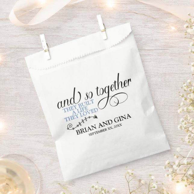 Bolsa De Papel Y así juntos Boda (Cortado)