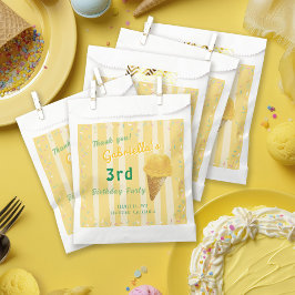 Bolsa De Papel Yellow Ice Cream Sprinkle Summer Birthday Party 
