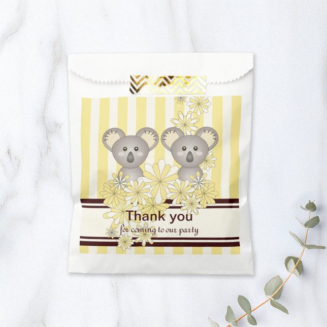 Bolsa De Papel Yellow Koala Twin Baby Shower / Cumpleaños de los  (Subido por el creador)