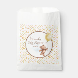 Bolsa De Papel Yellow Polka Dot Teddy Bear Baby Shower