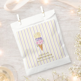 Bolsa De Papel Yellow Purple Flower Scoop Ice Crema Baby Shower