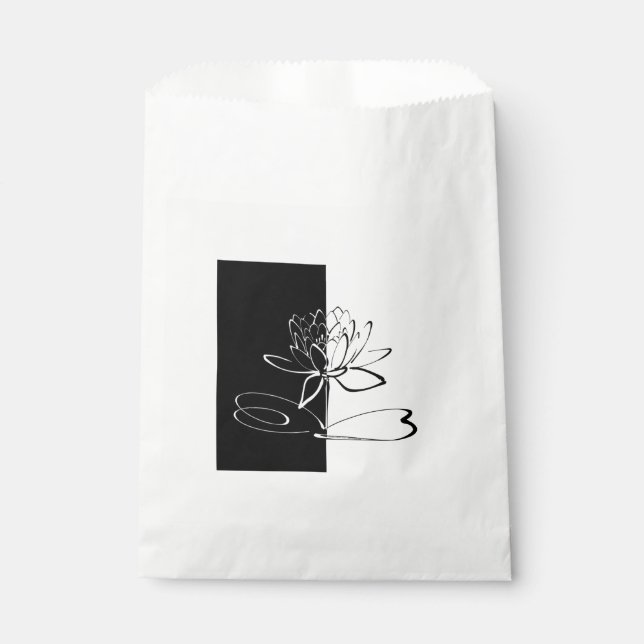 Bolsa De Papel Yin Yang Black White Lotus Blossom (Anverso)
