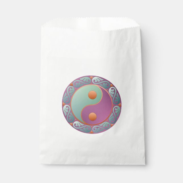 Bolsa De Papel Yin Yang Medallion Violet Turquoise (Anverso)