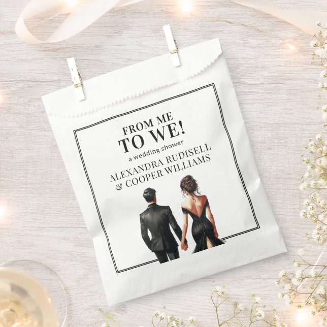 Bolsa De Papel YO A NOSOTROS | Elegante negro y blanco (Cortado)