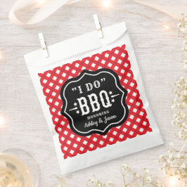 Bolsa De Papel Yo hago BBQ Red Gingham Custom Wedding