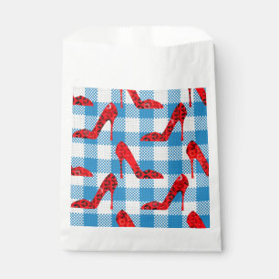 Bolsa De Papel zapatillas de rubí azul gingham