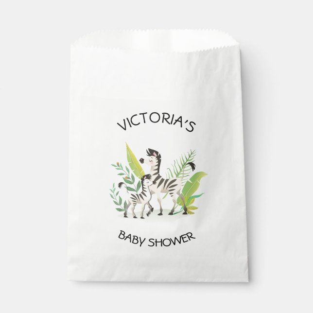 Bolsa De Papel Zebra Jungle Baby Shower (Anverso)