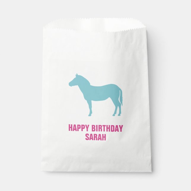 Bolsa De Papel Zebra Silhouette Birthday Goodie (Anverso)