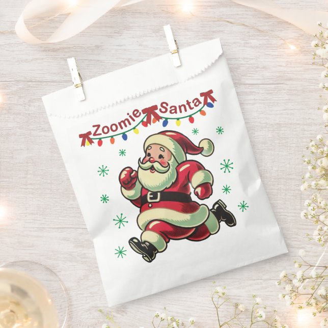 Bolsa De Papel Zoomie Santa Christmas (Cortado)