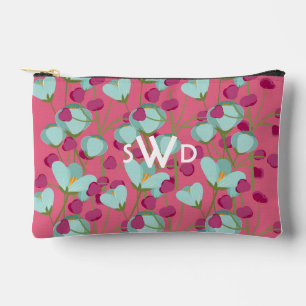Bolsa de papelería personalizada rosa profundo y v