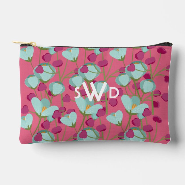 Bolsa de papelería personalizada rosa profundo y v (Anverso)