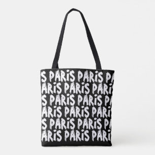 Bolsa de parís de hispter de moda   Blanco y negro
