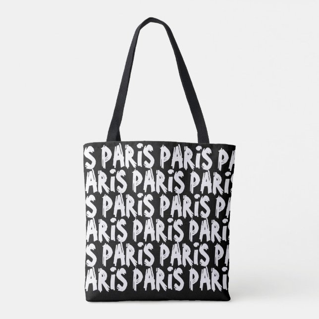 Bolsa de parís de hispter de moda | Blanco y negro (Reverso)