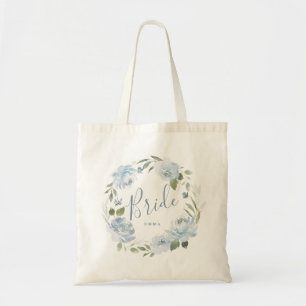 Bolsa de pata de novia floral azul polvorienta per