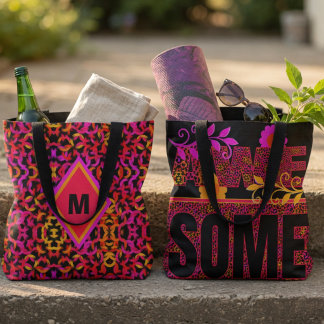 Bolsa de patrón colorido con el texto Impresionant