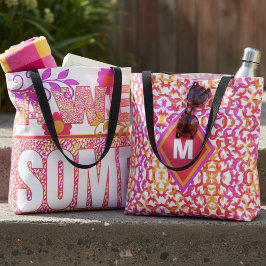 Bolsa De Patrón Colorido Con El Texto Impresionant