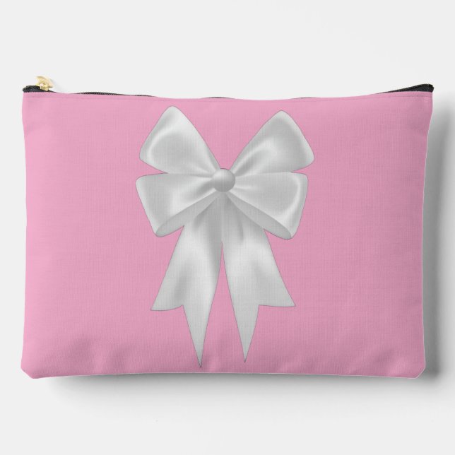 Bolsa de patrón de arco rosado con cinta blanca (Anverso)