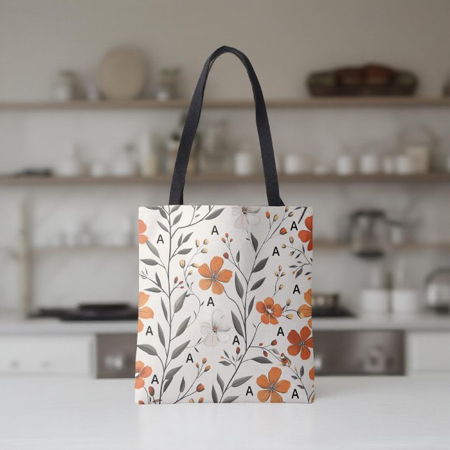 Bolsa de patrón floral personalizado para mujeres, (bridesmaid proposal gift, bachelorette tote bag, birthday gift for her, Mother’s Day gift, gift for )