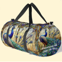 Bolsa de pavo real grande de remolino de vidrio co