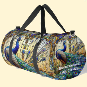 Bolsa de pavo real grande de remolino de vidrio co