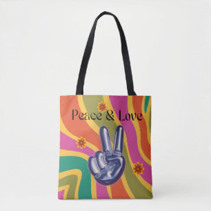 Bolsa de paz y amor de Tote retro